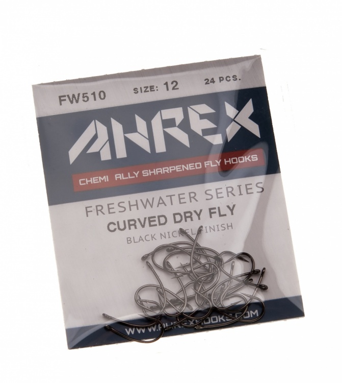 Ahrex Fw510 Curved Dry Hook Barbed #18 Trout Fly Tying Hooks